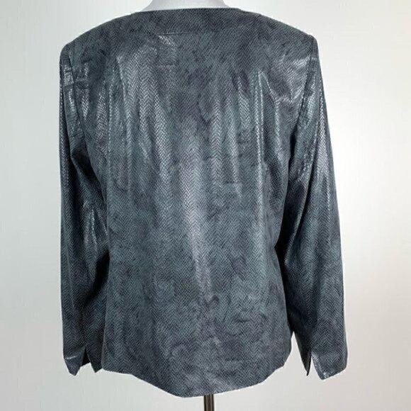 JM collection jacket 14 faux leather snake print - Picture 5 of 9